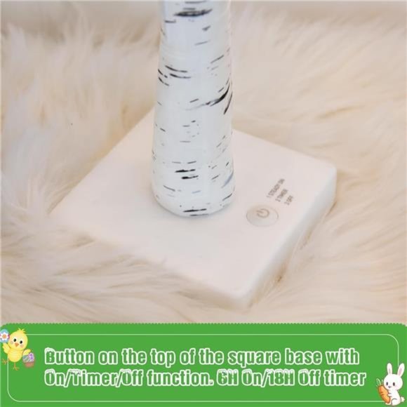 Easter Tree, 2FT Birch Tree with LED Lights, Battery Powered, Timer (2PK) - Picture 5 of 7